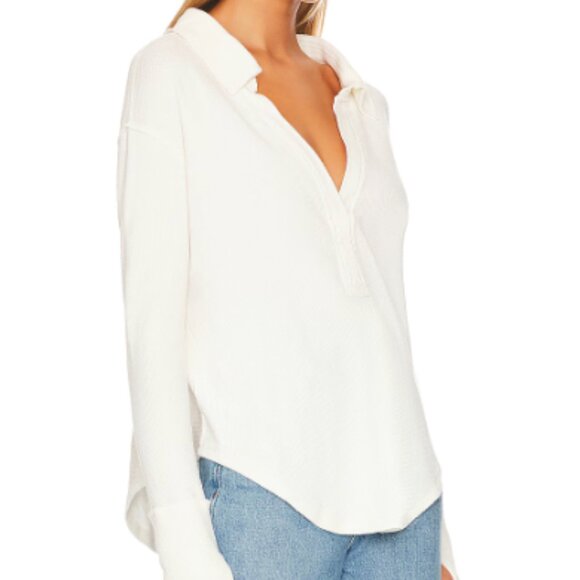 Free People Anakin Thermal Top Ecru White Size Small - Picture 1 of 10